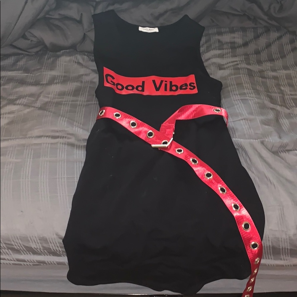 Good vibes dress with matching belt